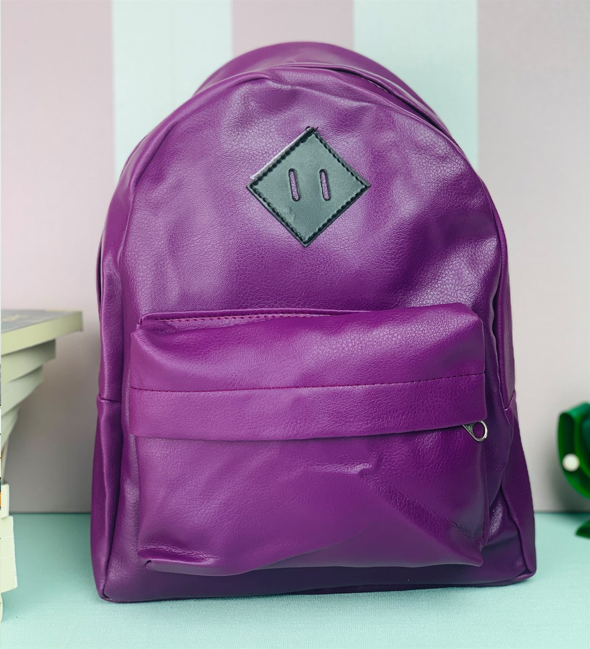 Deri Mor Sırt ÇantasıGiftmodaDeri-Mor-Sırt-Çantası