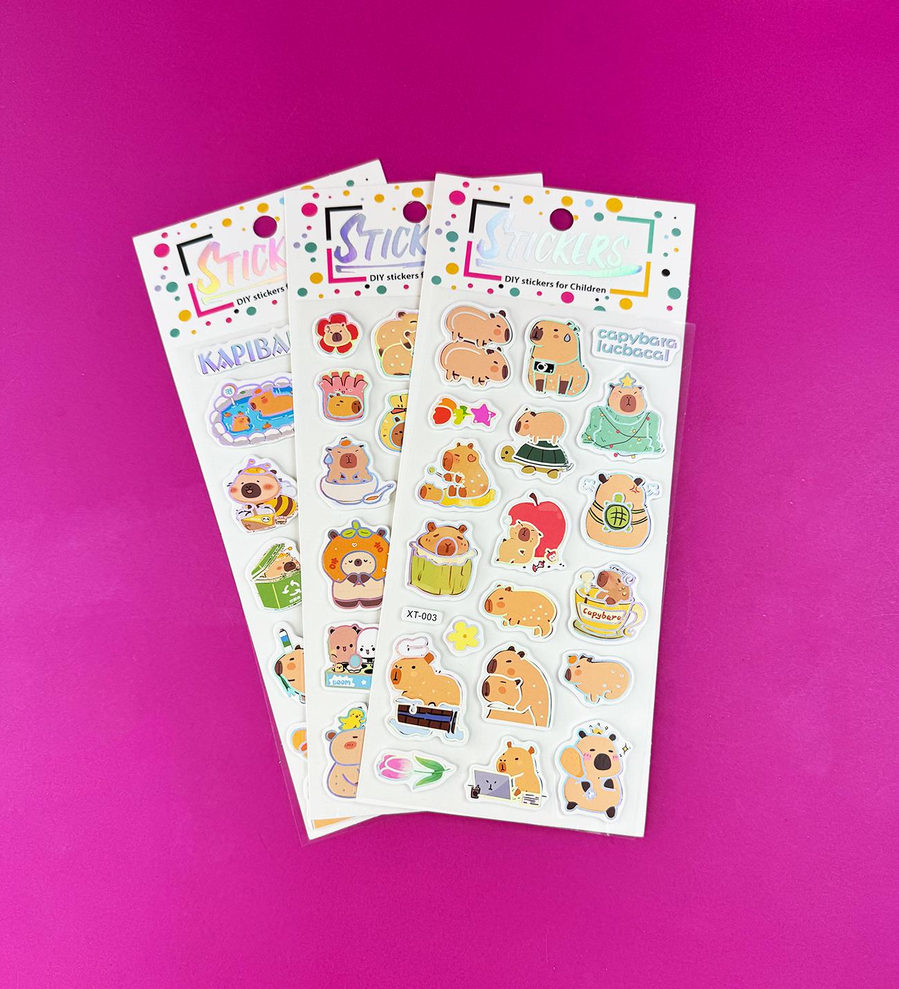 3'lü Kabartmalı Capybara StickergiftmodaBM-1501 