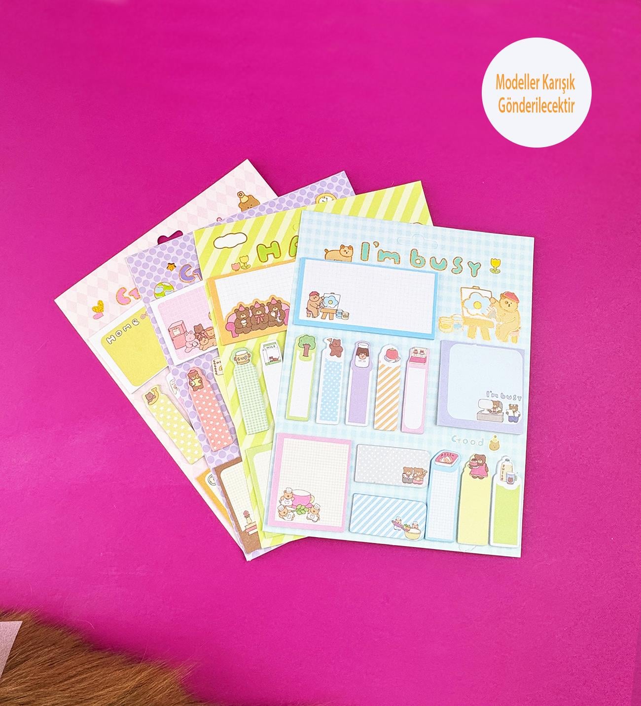 Sevimli Ayı Tasarımlı Post-it SetigiftmodaBM-1533