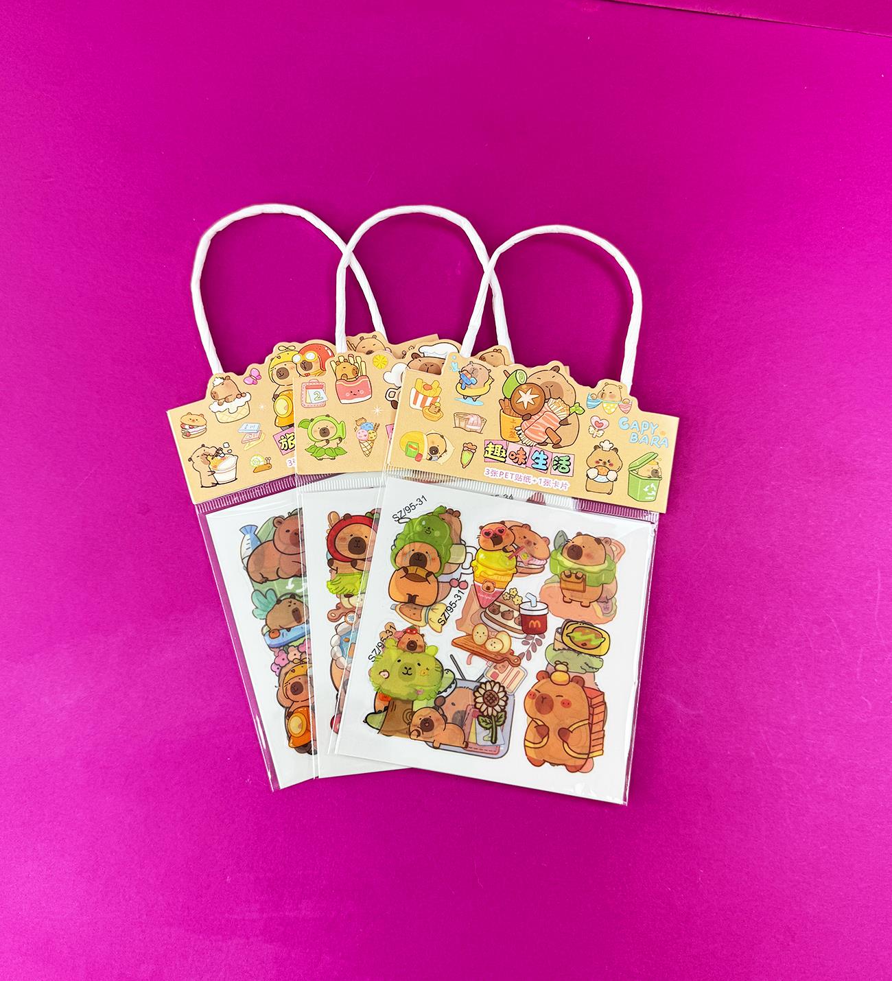 4'lü Sevimli Capybara StickergiftmodaBM-1511