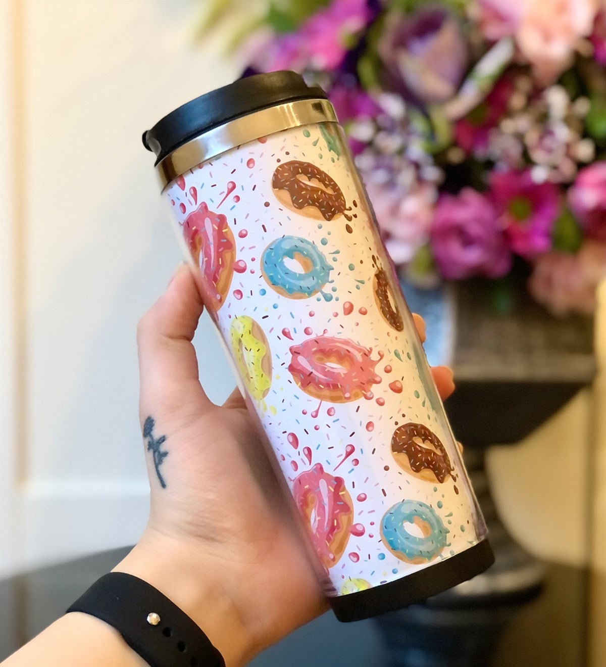 Donut Tasarımlı 400 Ml Mug BardakGiftmodaGmmg100057	