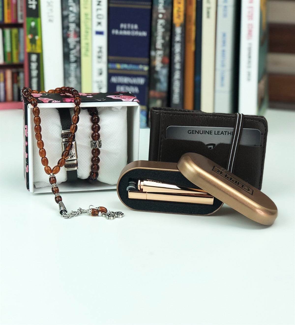 Erkeklere Özel Cüzdan SetiGiftmodaCüzdan-Seti-Kahve-Rengi