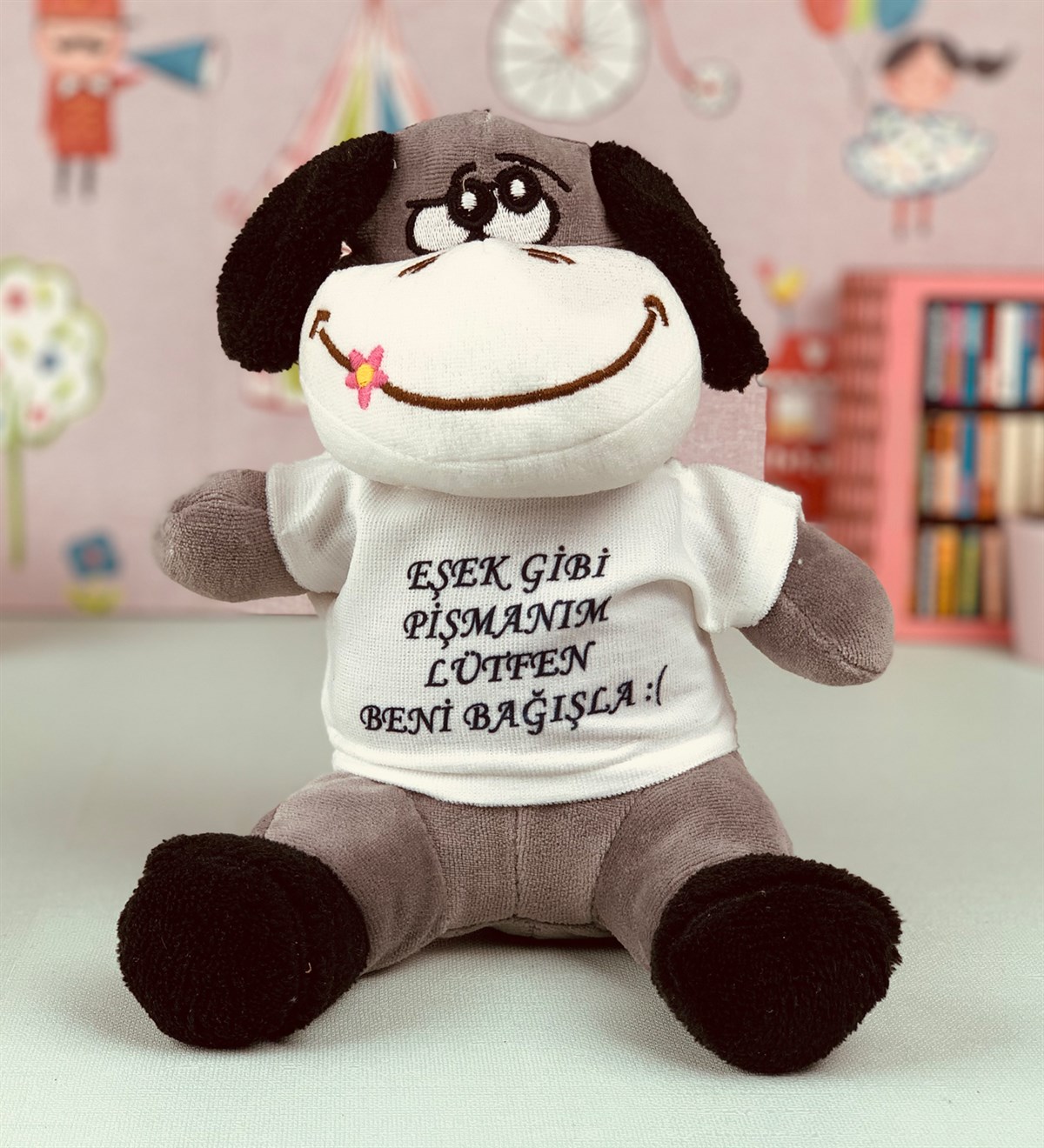 Eşek Gibi Pişmanım Tasarımlı Peluş EşekGiftmodaEşek-peluş