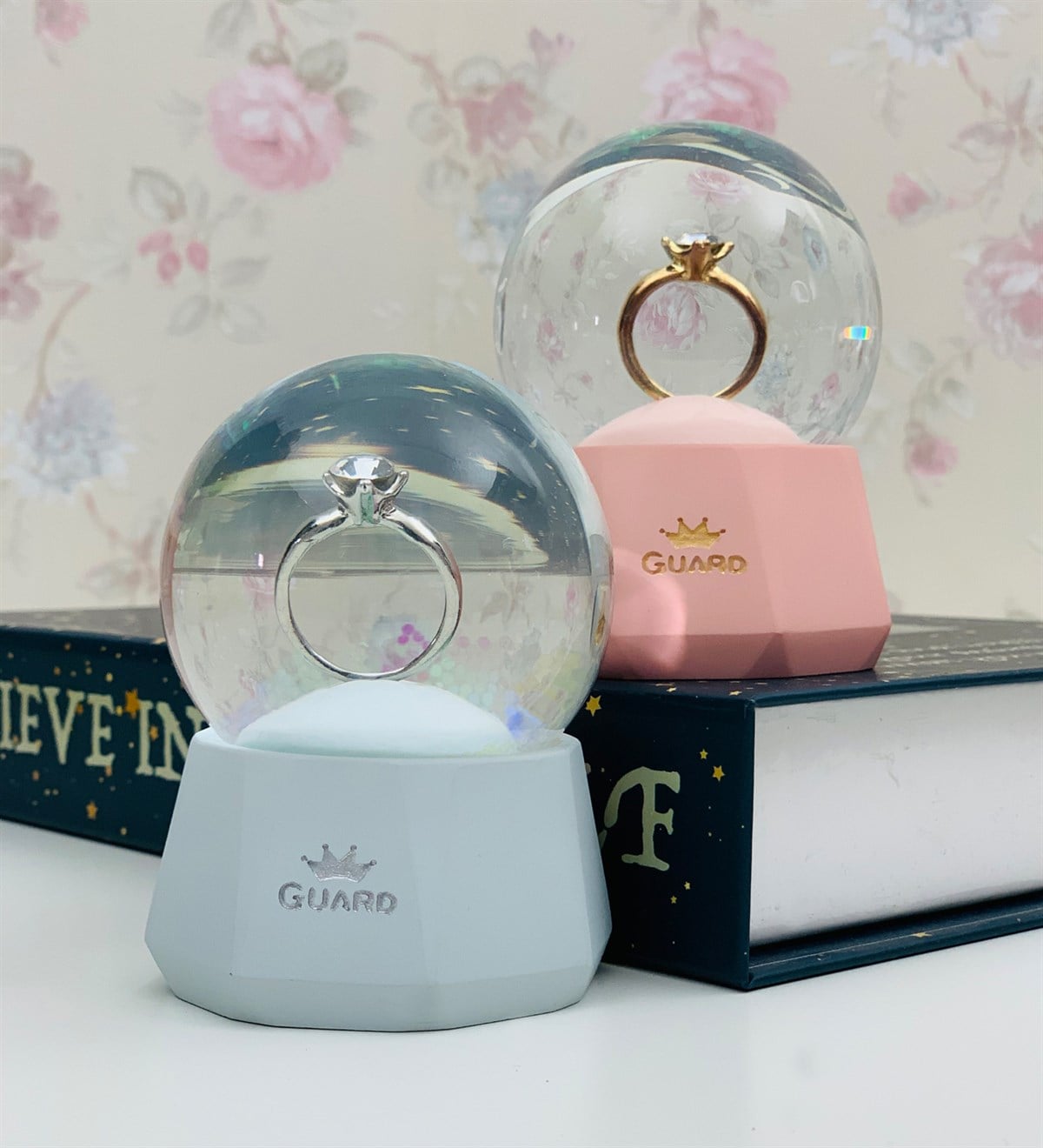 Evlenme Teklifi Tek Taş Orta Boy Kar KüresiGiftmodaGm-2476