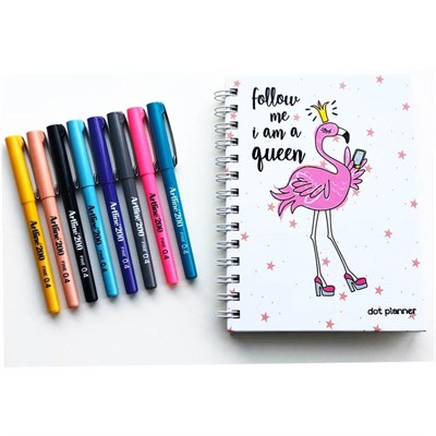 Flamingo Noktalı Planlayıcı Artline Kalem Seti