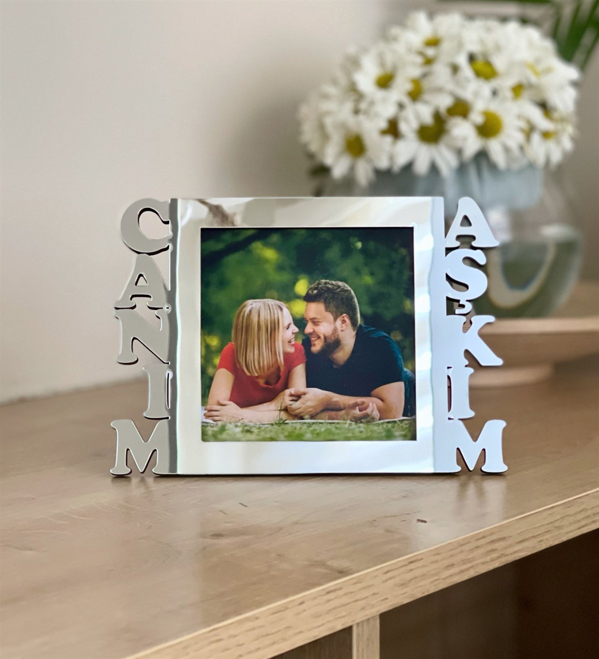 Kişiye Özel Fotoğraflı Canım Aşkım Mdf Çerçeve GümüşGiftmodaGmfc100018