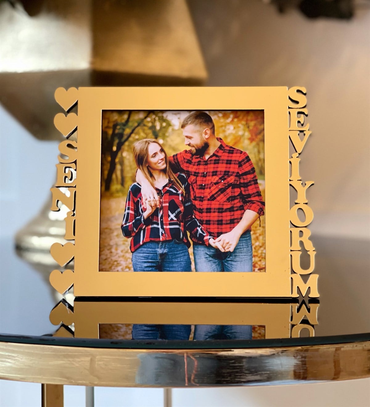 Kişiye Özel Fotoğraflı Seni Seviyorum Mdf Çerçeve Goldgiftmoda Gmfc100048