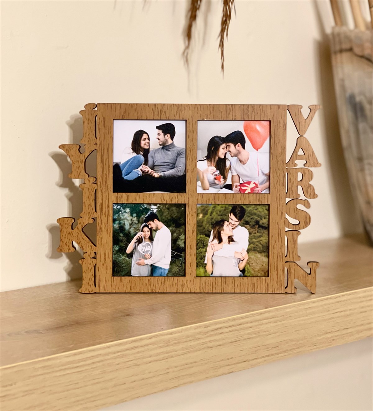 Kişiye Özel 4 Fotoğraflı İyiki Varsın Mdf Çerçeve AhşapGiftmodaGmfc100027