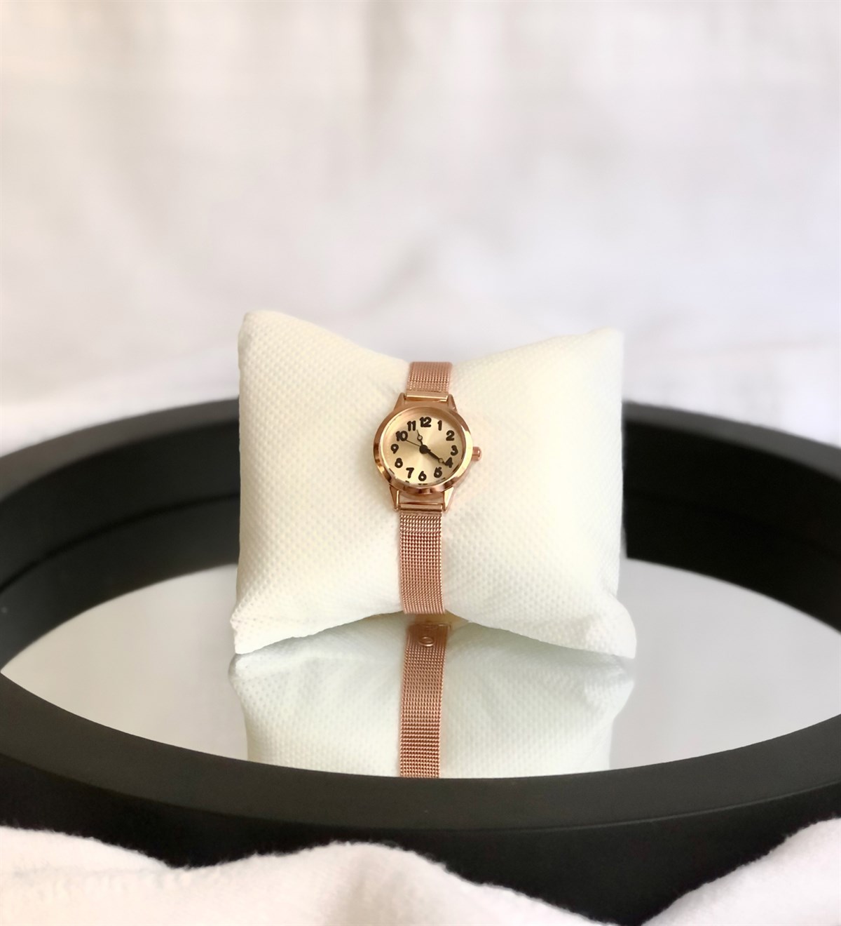 Gold Hasır Kordonlu Krem İç Kadranlı SaatGiftmodaGold-Hasır-Krem-Saat