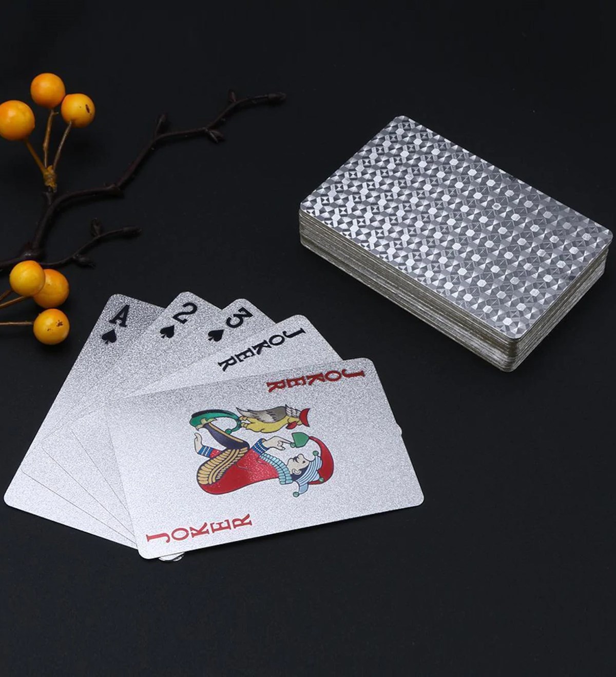 Gümüş Kaplama İskambil Oyun Kartı Giftmoda GM-2502-Gümüş