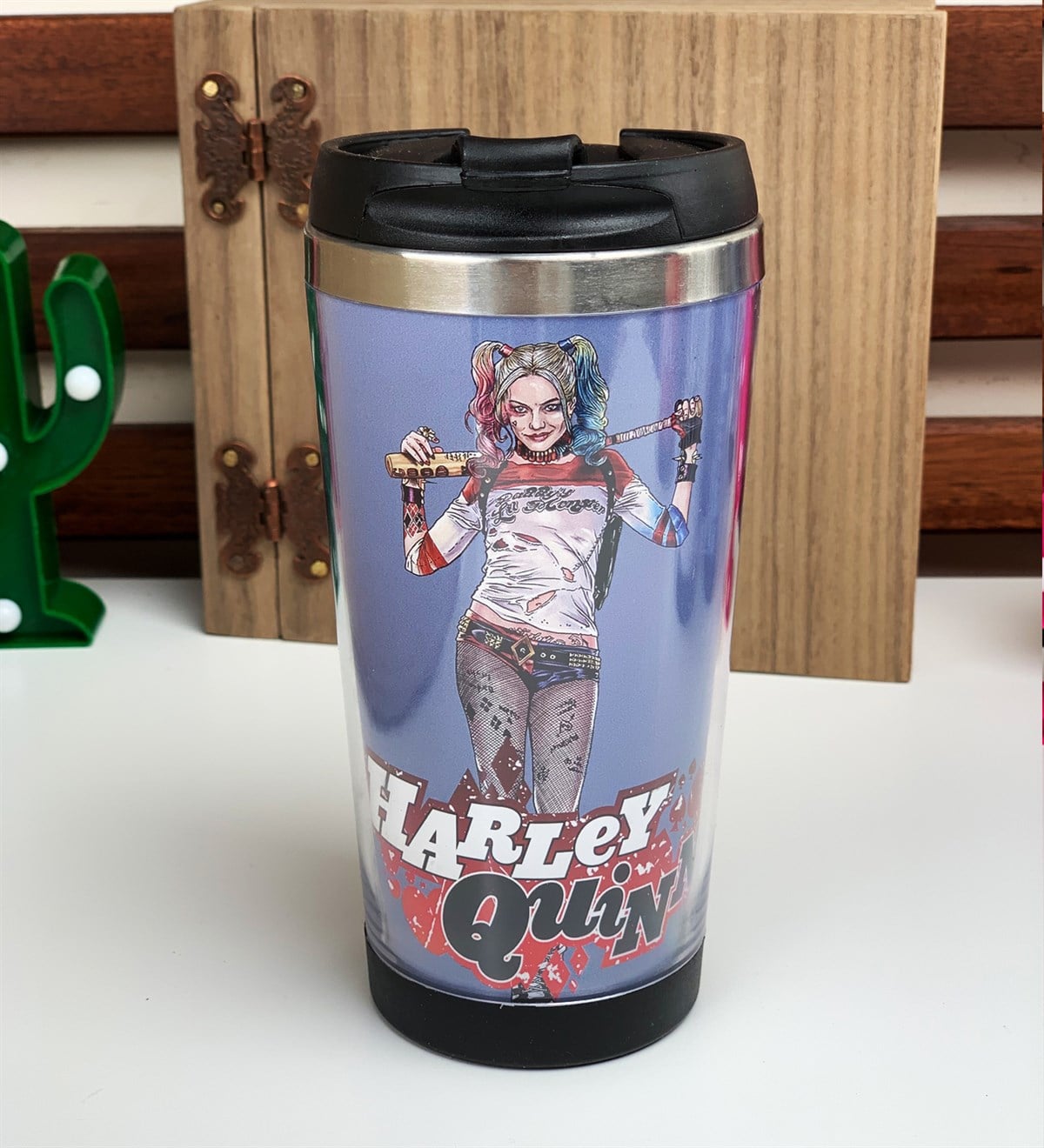 Harley Quinn Tasarımlı Termos BardakGiftmodaHarley-Quinn-Termos