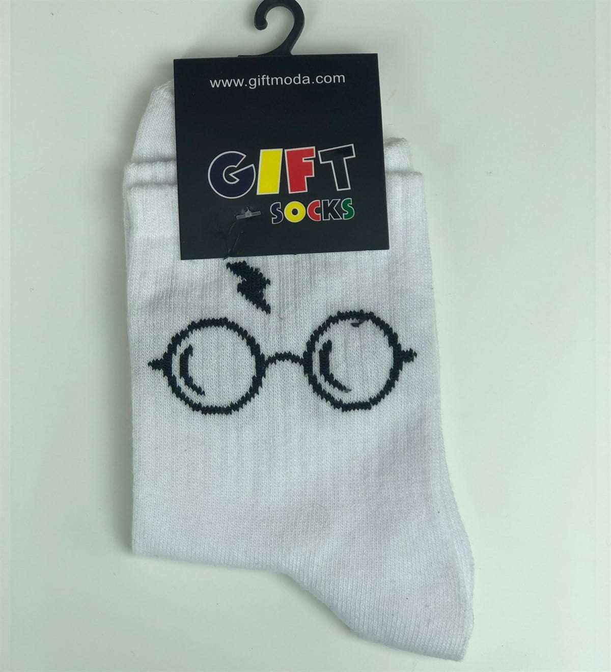 Harry Potter Tasarımlı Beyaz ÇorapGiftmodaHarry-Potter-Çorap