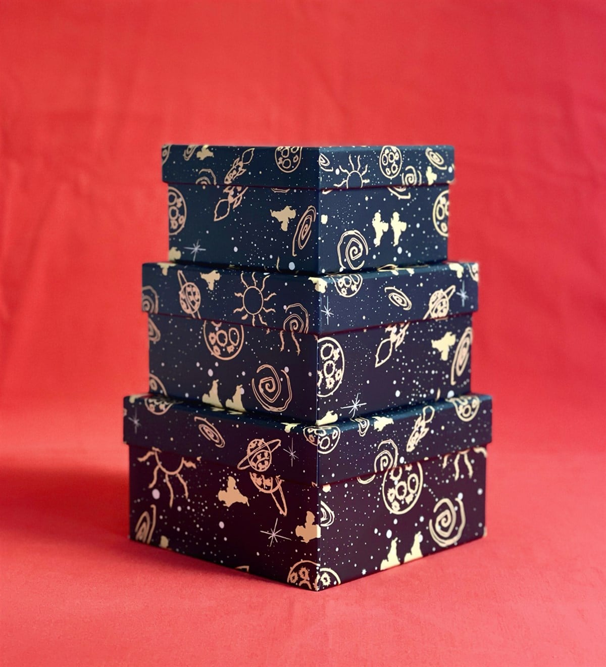 Çizgi Galaxy Tasarımlı 3'lü KutugiftmodaGmhk10028