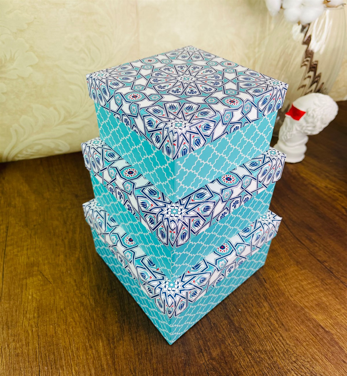 Çini Tasarımlı 3'lü KutugiftmodaGmhk10045