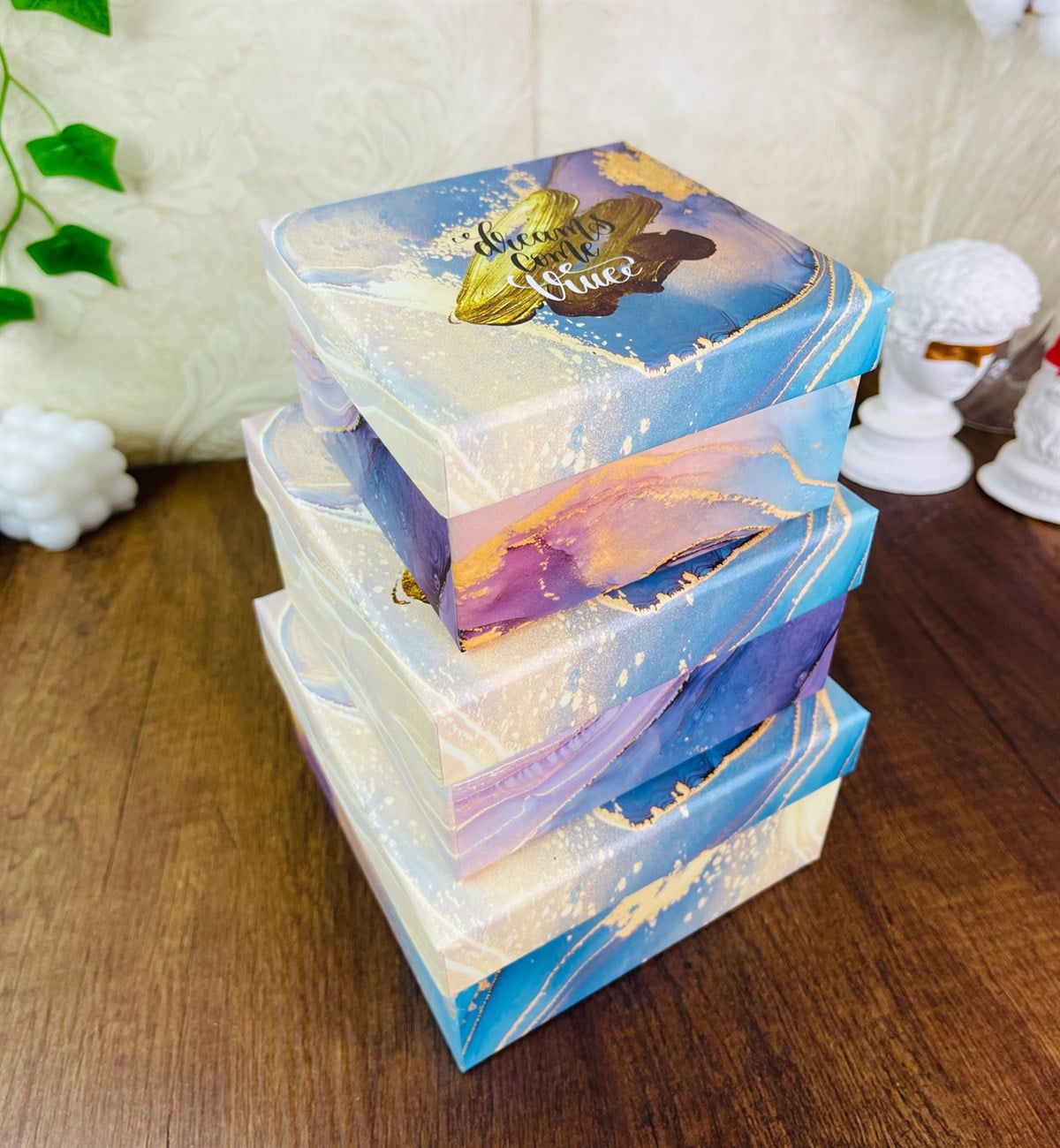 Rüyalar Gerçek Oluyor Tasarımlı 3'lü KutugiftmodaGmhk10057