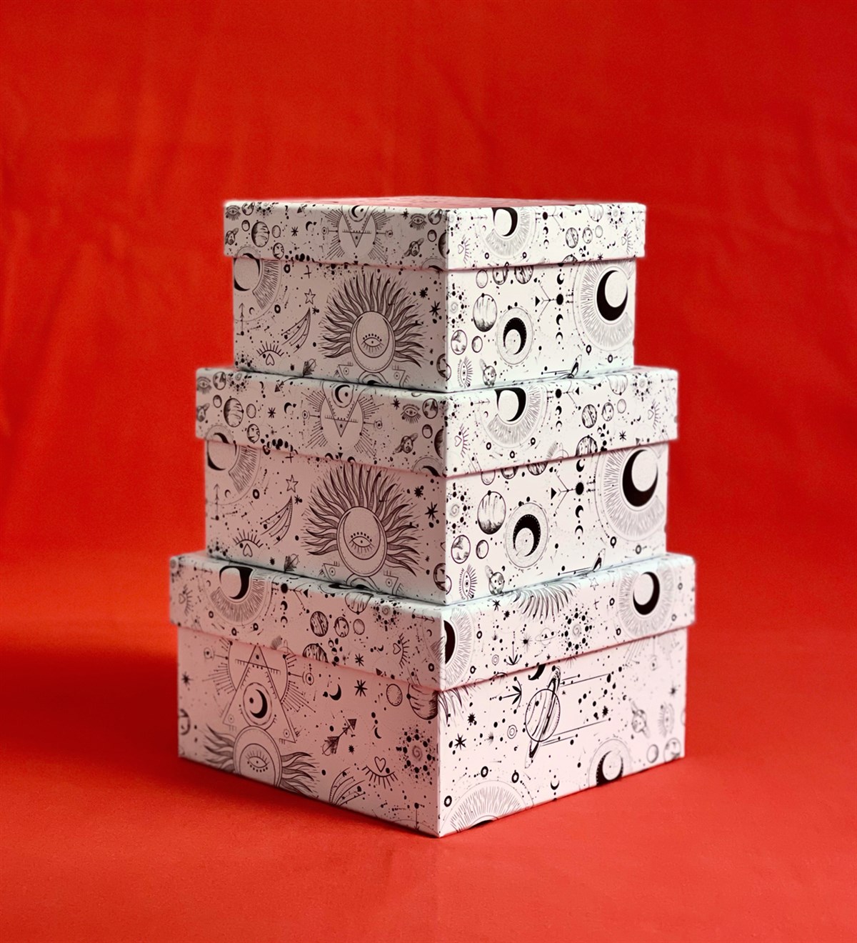 Beyaz Tarot Tasarımlı 3'lü KutugiftmodaGmhk10029