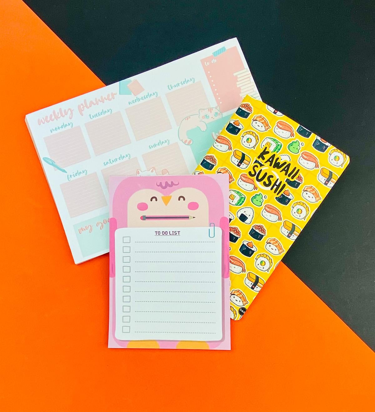 To Do List Yapılacak Listesi Dikişli Defter ve Klavye Önü Haftalık Planlayıcı Set:14giftmodaGmhs101953