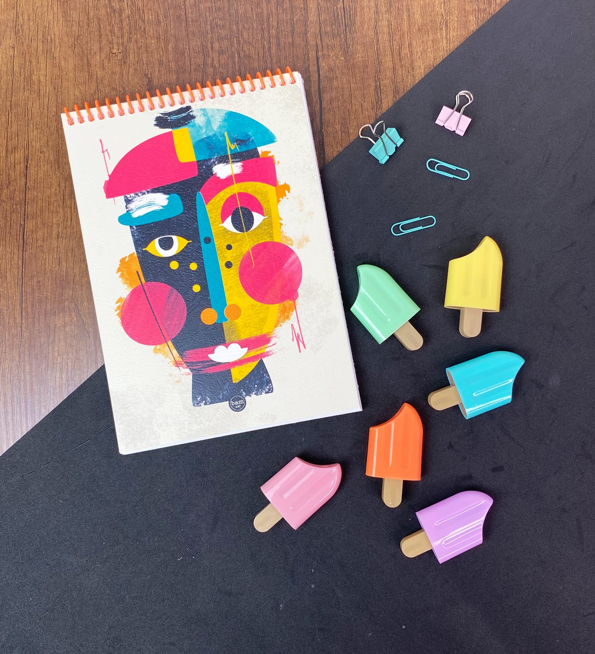 A5 Sketch Book Eskiz Defteri Ve 6'lı Dondurma Keçeli KalemgiftmodaGmhs101791-Soyut