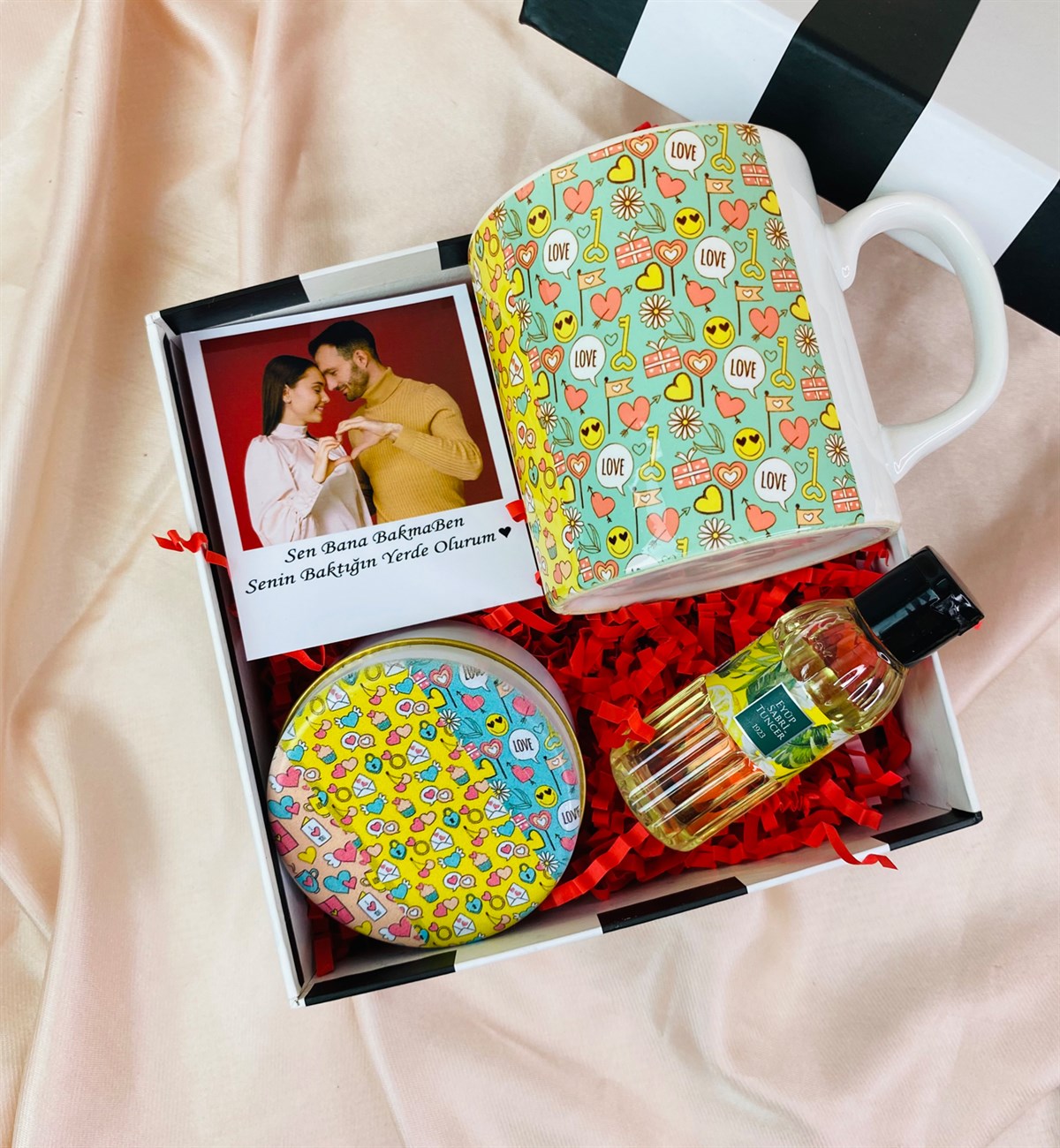 Kişiye Özel Fotoğraflı I Love You Tasarımlı Sevgiliye Hediye SetigiftmodaGmhs101449