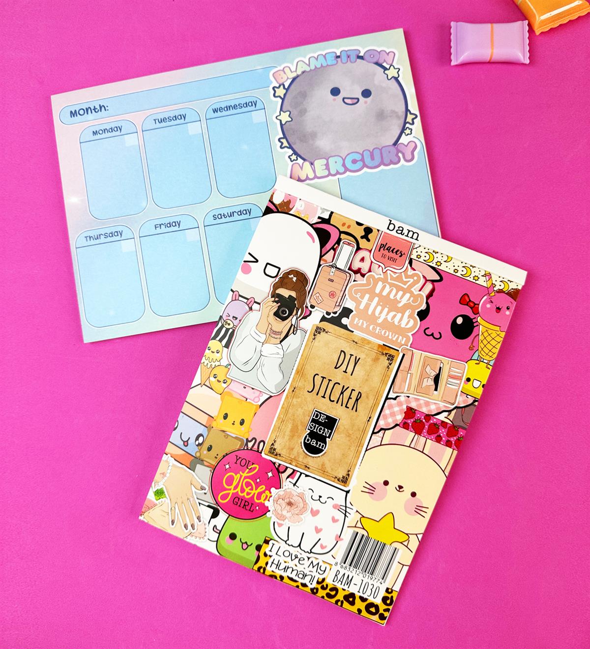  Merkür Klavye Önü Haftalık Planlayıcı Ve My DIY Sticker Kitabı SetgiftmodaGmhs101908