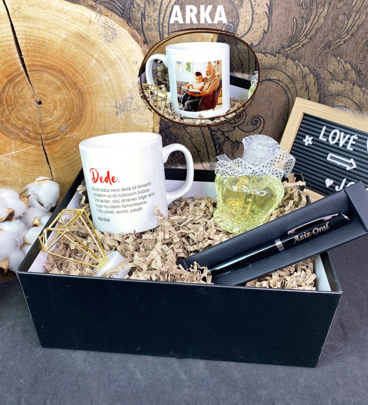 Kişiye Özel Dede Tasarımlı Hediye SetigiftmodaGmhs101728