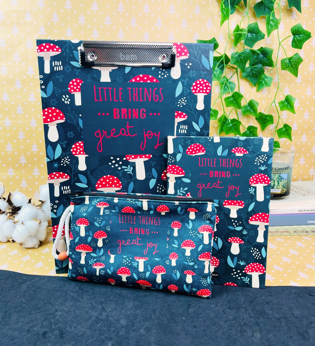 Mantar Motto Tasarımlı Defter Kalemlik Ve Sekreterlik Kırtasiye SetigiftmodaGmhs101798