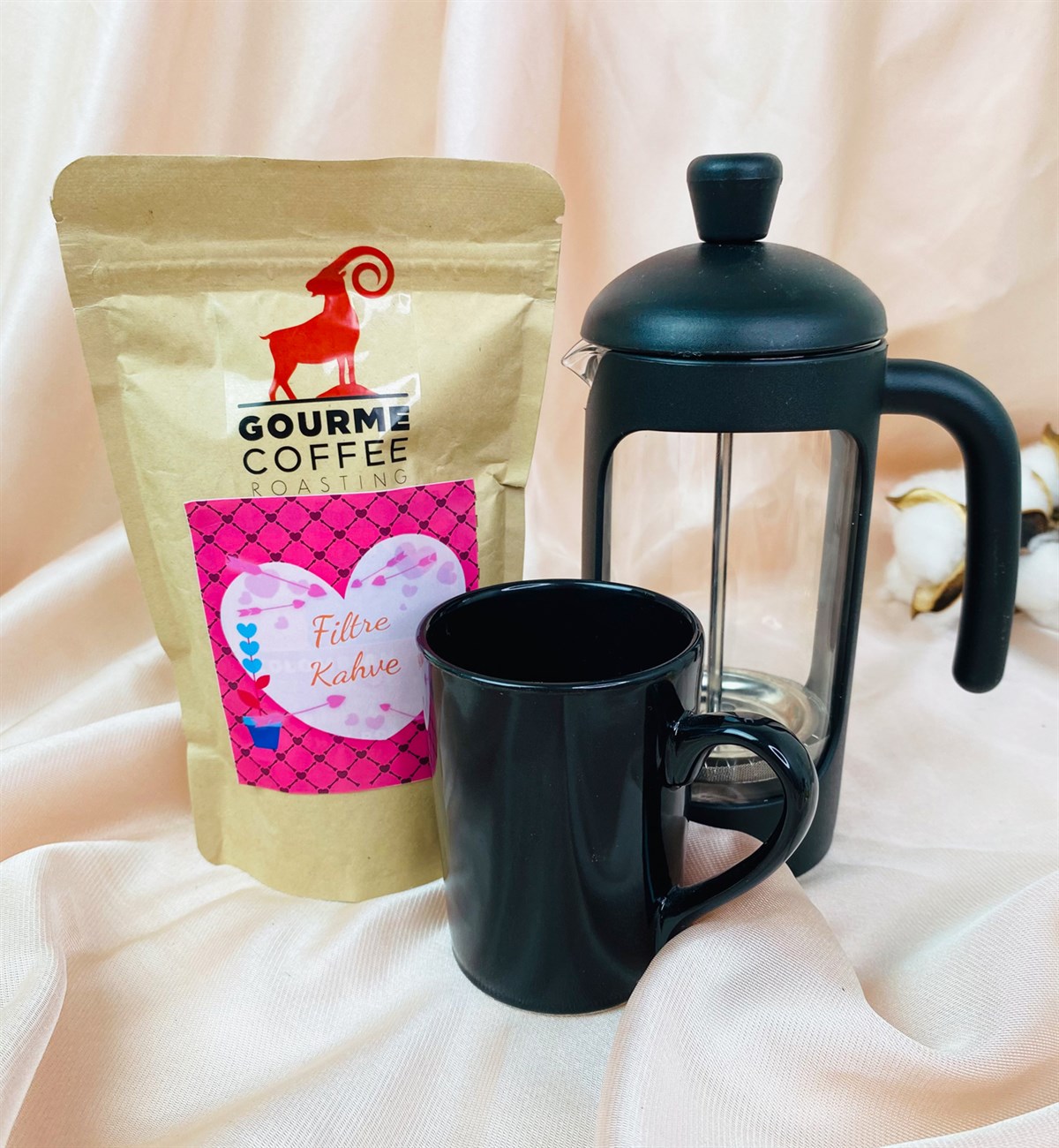 Filtre Kahve French Press Ve Filtre kave Bardağı Sevgiliye Hediye SetigiftmodaGmhs101479
