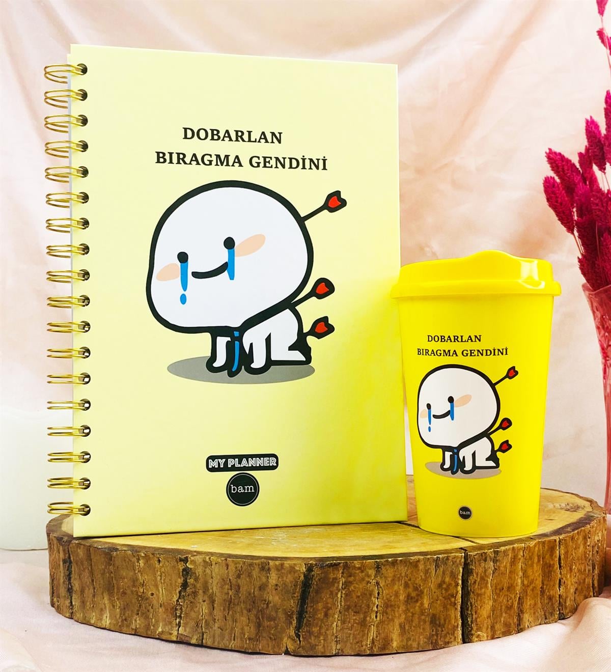 Dobarlan Bıragma Gendini Tasarımlı Konuşan Ajanda Ve Kahve Bardağı SetgiftmodaGmhs101963