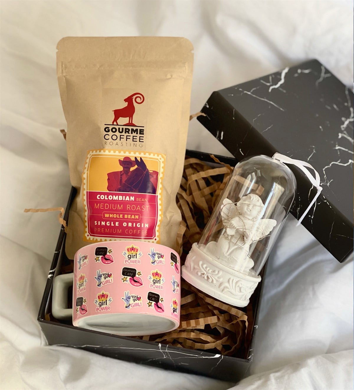 Özel Kutulu Işıklı Melek Biblo Filtre Kahe Ve Women Can Tasarımlı Kupa Kadınlara Özel Hediye SetiGiftmodaGmhs100432