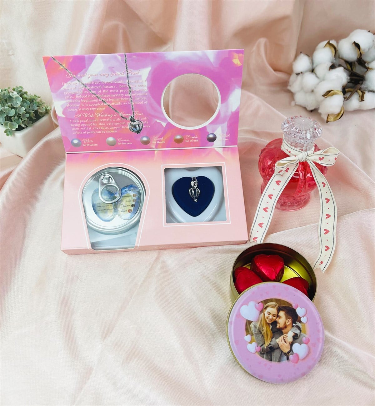 Kişiye Özel Pembe Kalp Temalı Sevgiliye Hediye SetigiftmodaGmhs101501