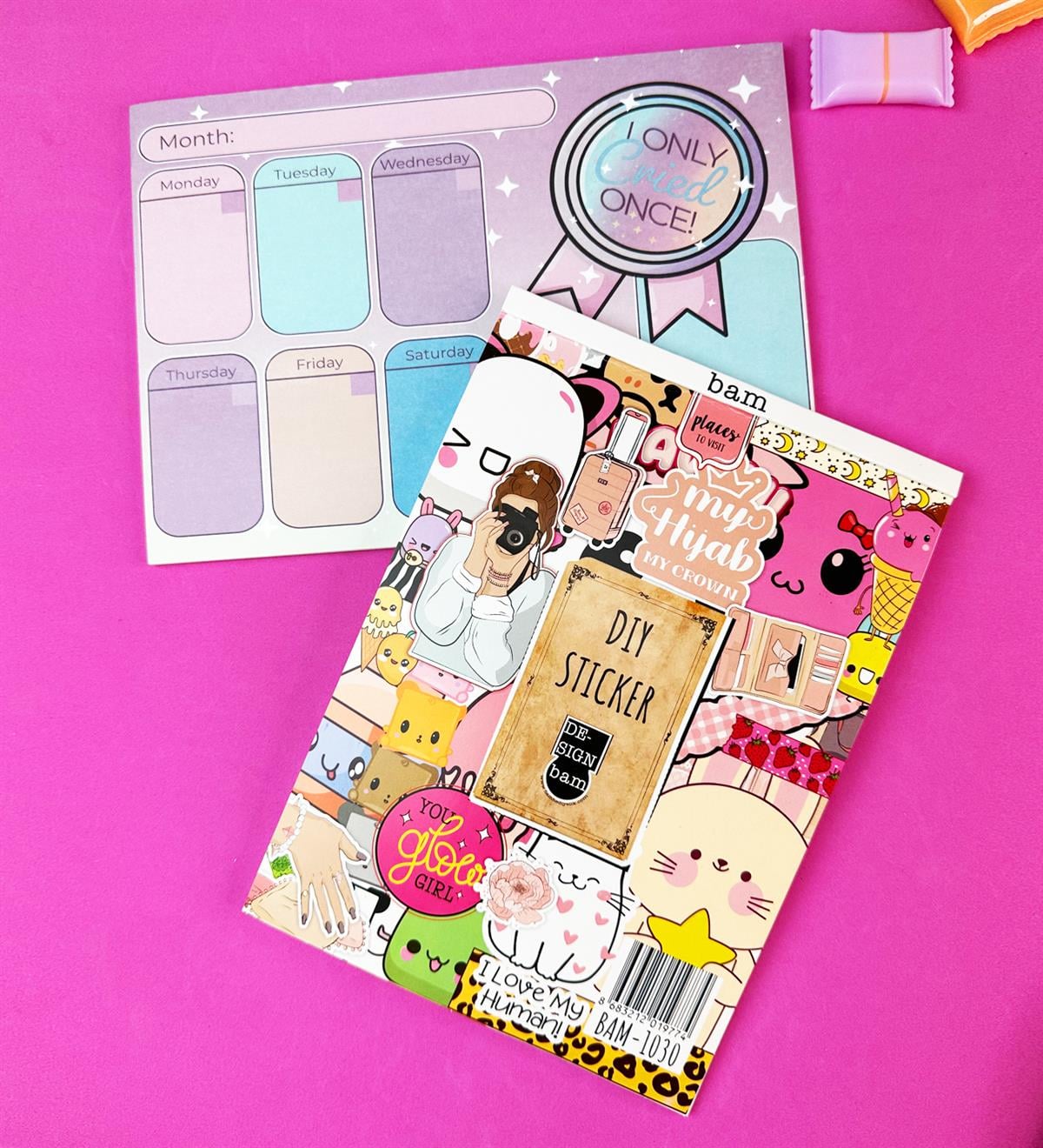 Motto Klavye Önü Haftalık Planlayıcı Ve My DIY Sticker Kitabı SetgiftmodaGmhs101912