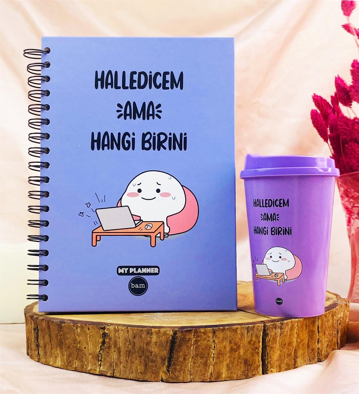 Halledicem Ama Hangi Birini Tasarımlı Konuşan Ajanda Ve Kahve Bardağı SetgiftmodaGmhs101961