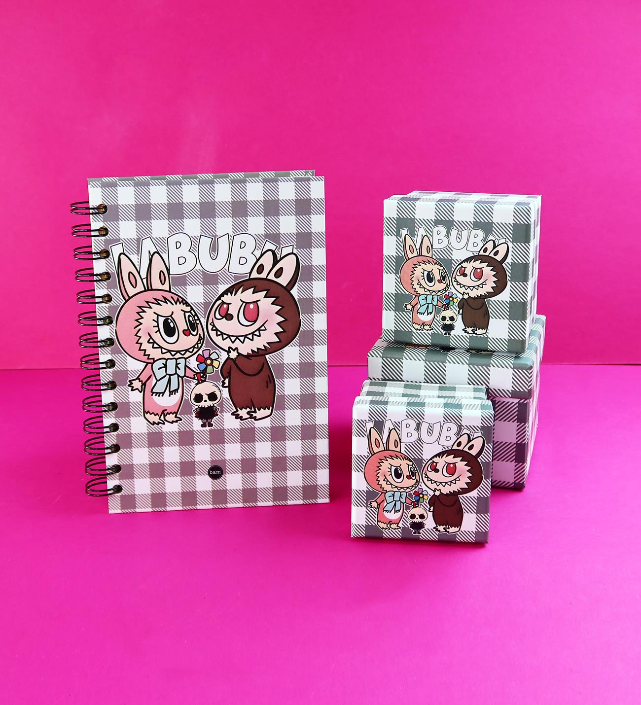 Labubu Seri: 1 3'lü Mini Hediye Kutusu ve Dot Defter, Doodle Book SetgiftmodaGmhs102071