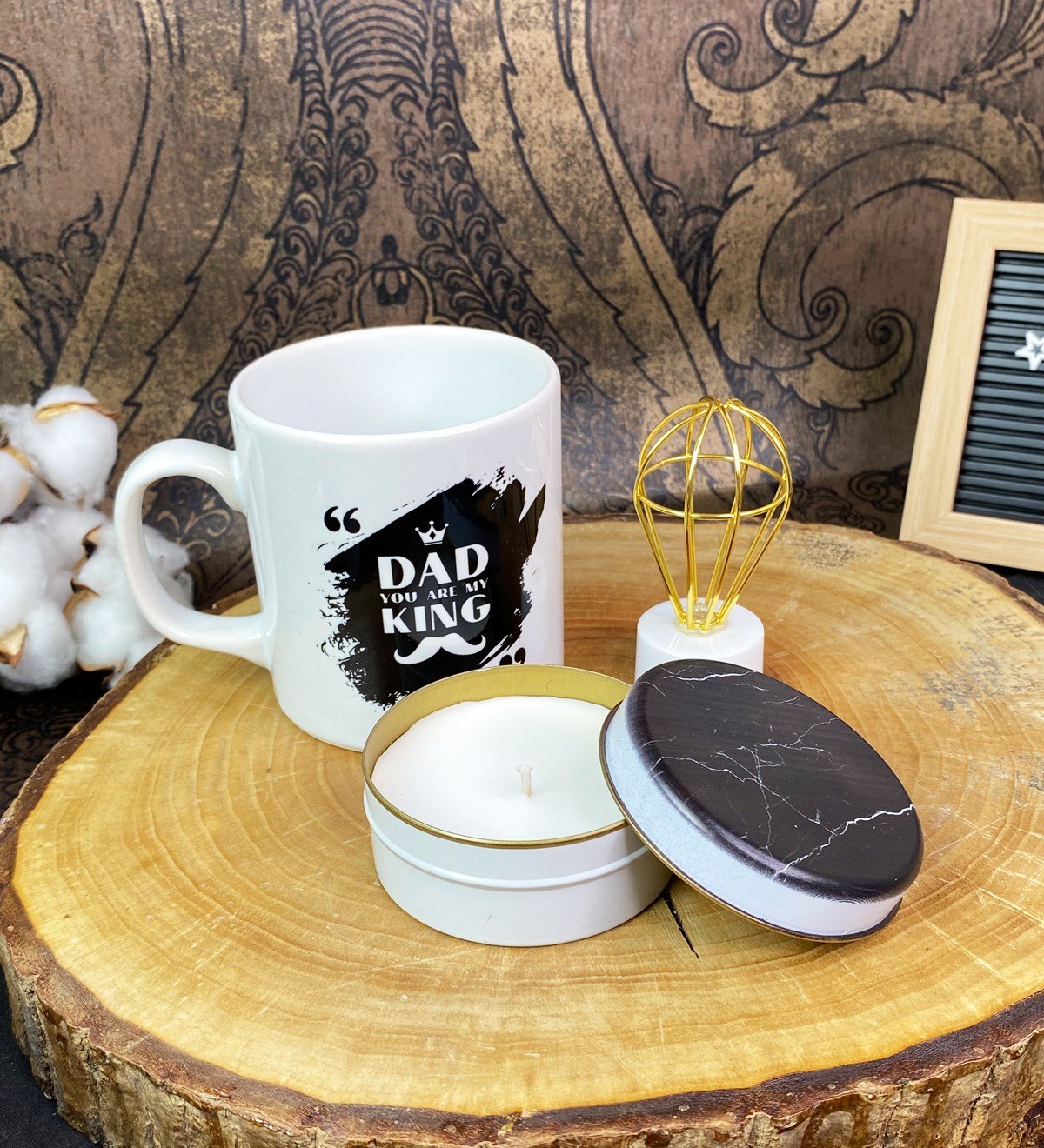 Kral Baba Kupa Mermer Mum Ve Mini Lamba SetgiftmodaGmhs101687