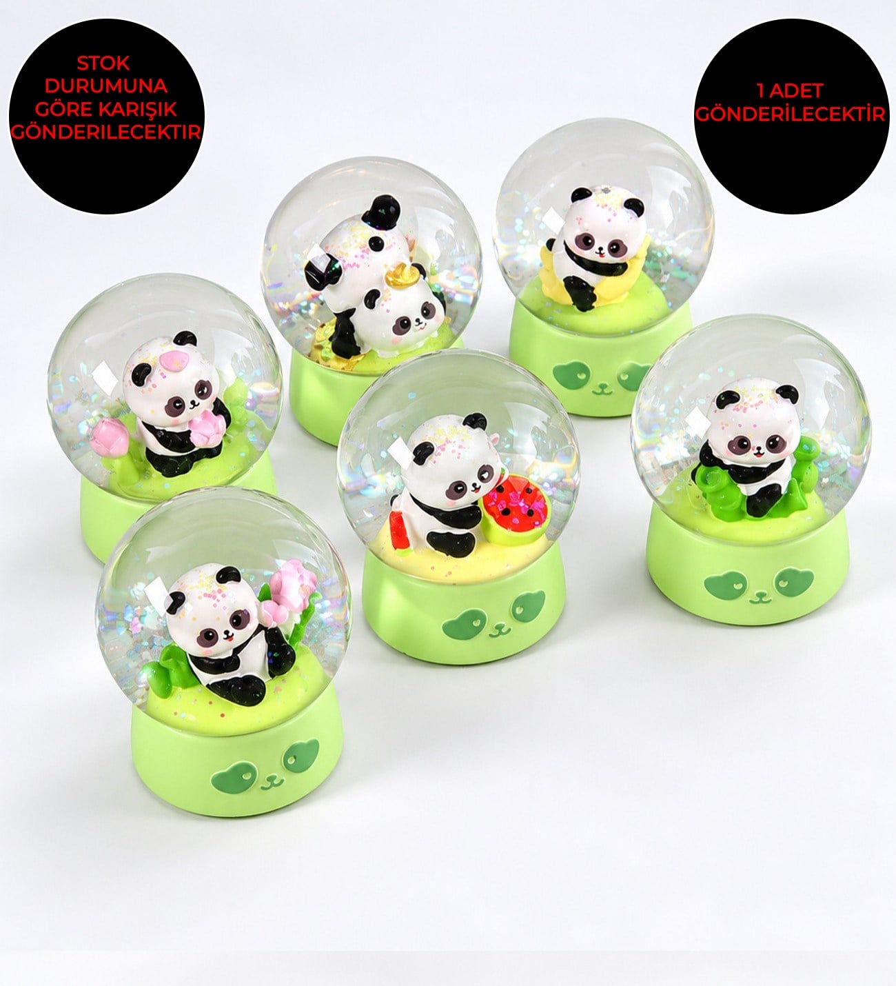 Panda Midi Boy Peluşlu Işıklı Kar KüresigiftmodaBM-2719