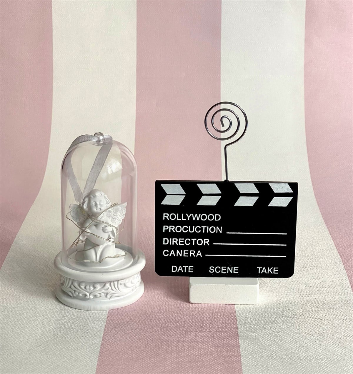 Klaket Not Tutucu Ve Işıklı Melek Kalp Biblo SetGiftmodaGmhs101150