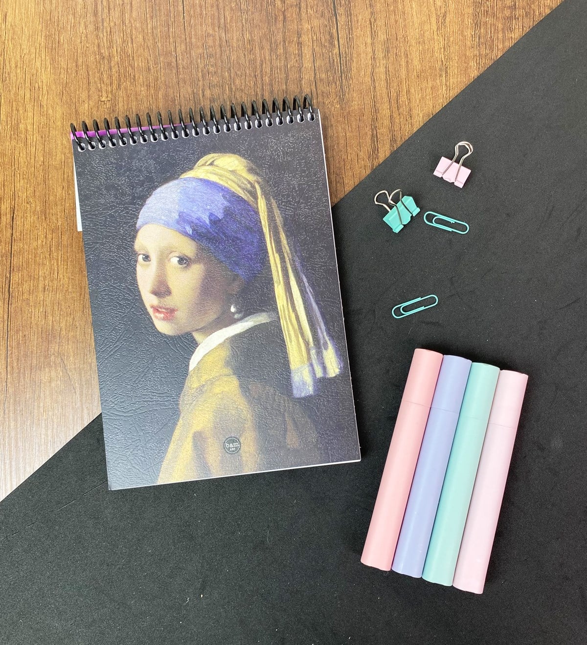 A5 Sketch Book Eskiz Defteri Ve 4'lü Morandi Tarzı Soft Keçeli Kalem giftmodaGmhs101795-İnci-Küpeli