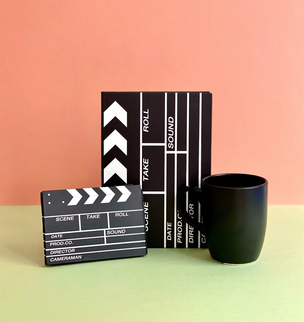 Klaket Tasarımlı Mini Albüm Siyah Bulut Kupa Ve Klaket Tasarımlı Defter SetgiftmodaGmhs100951