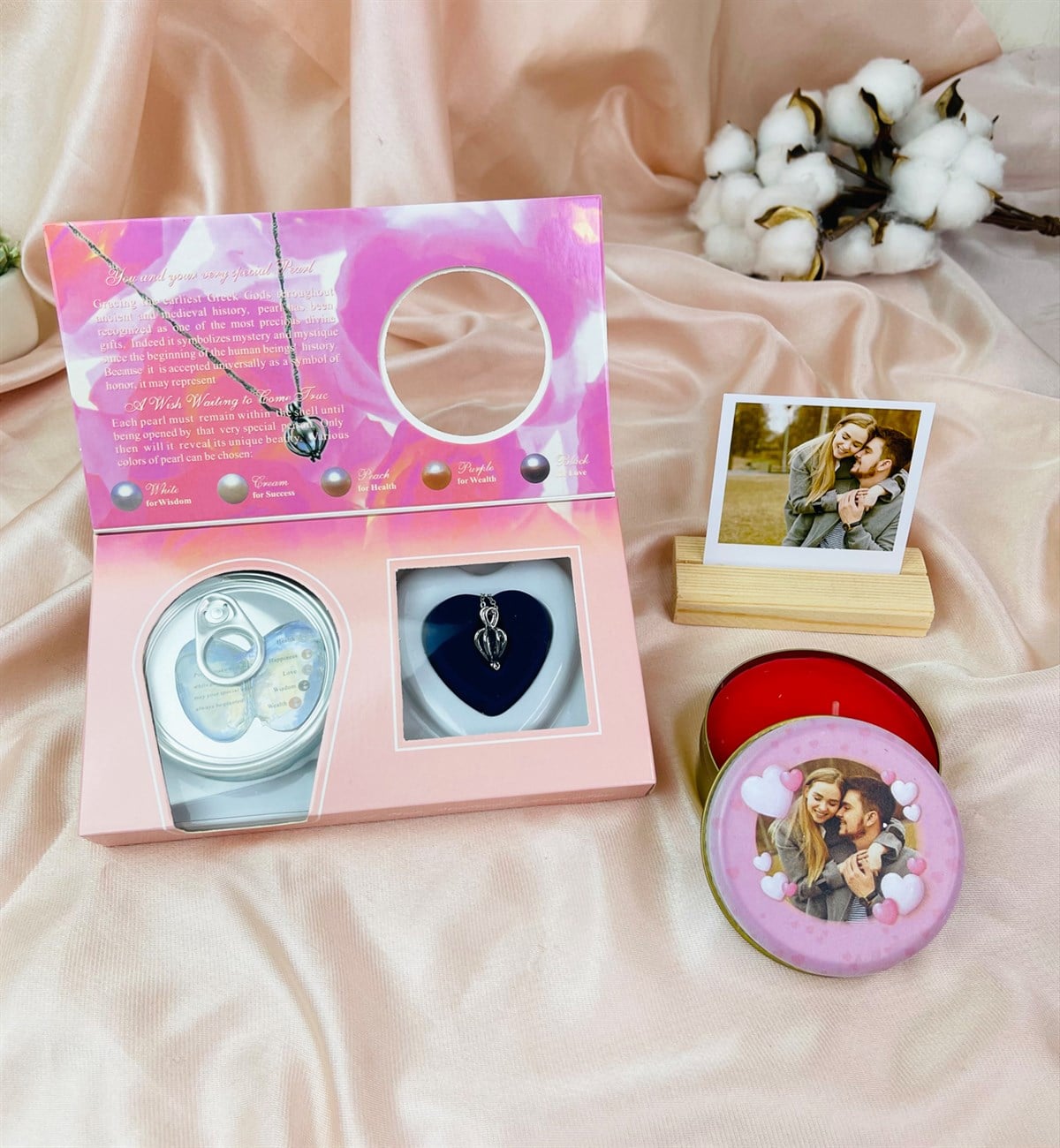 Kişiye Özel Fotoğraflı Pembe Kalp Temalı Sevgiliye Hediye SetigiftmodaGmhs101525