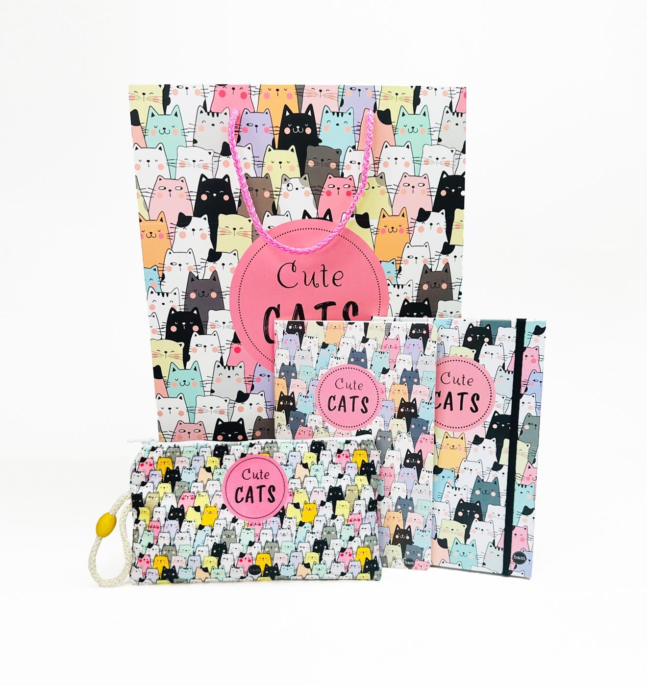 Sevimli Kedi Tasarımlı Karton Kutulu Kırtasiye SetigiftmodaGmhs101978