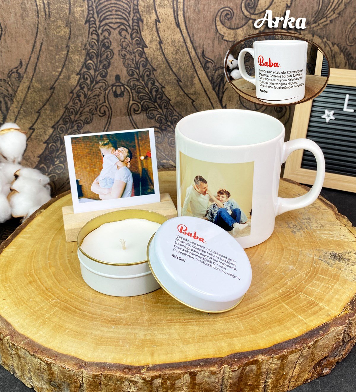 Kişiye Özel Fotoğraflı Baba Tasarımlı Mini SetgiftmodaGmhs101690