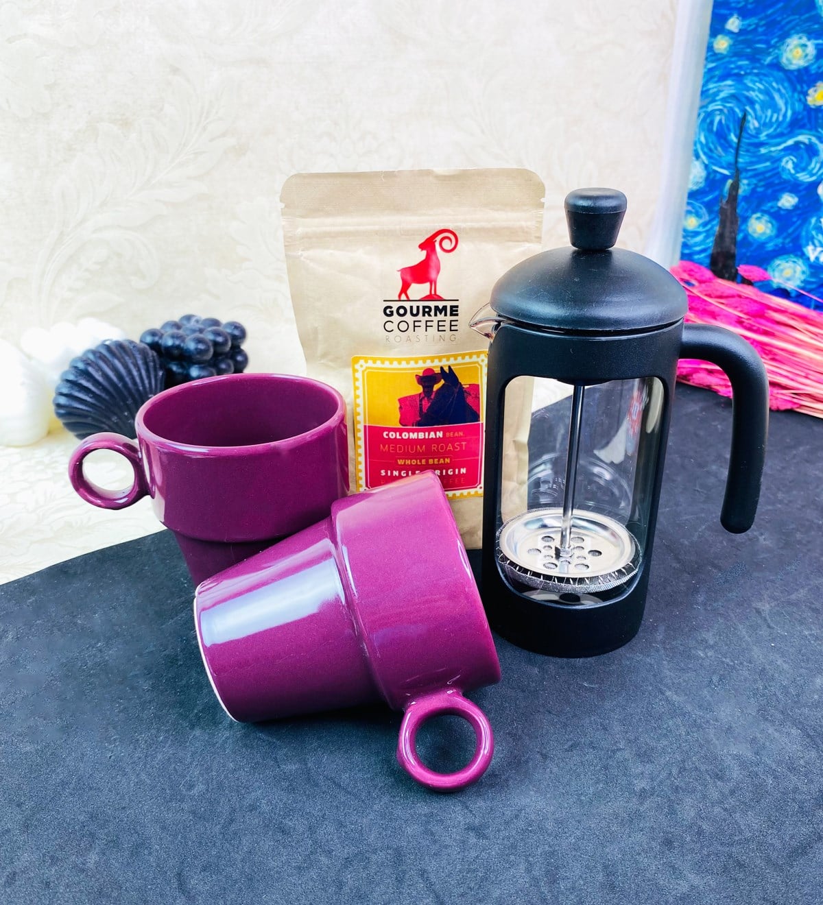 Filtre Kahve French Press Ve 2'li Joker Kupa SetgiftmodaGmhs101656