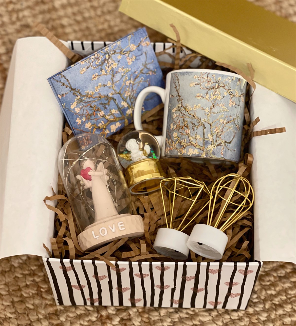 İlk Bahar Kupa Işıklı Melek Biblo Mini Kar küresi Ve Mini Albüm Kadınlara Özel Hediye SetiGiftmodaGmhs100423