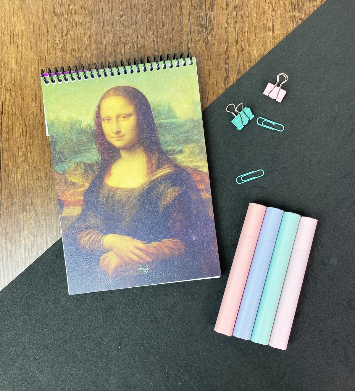 A5 Sketch Book Eskiz Defteri Ve 4'lü Morandi Tarzı Soft Keçeli Kalem giftmodaGmhs101796-Monalisa
