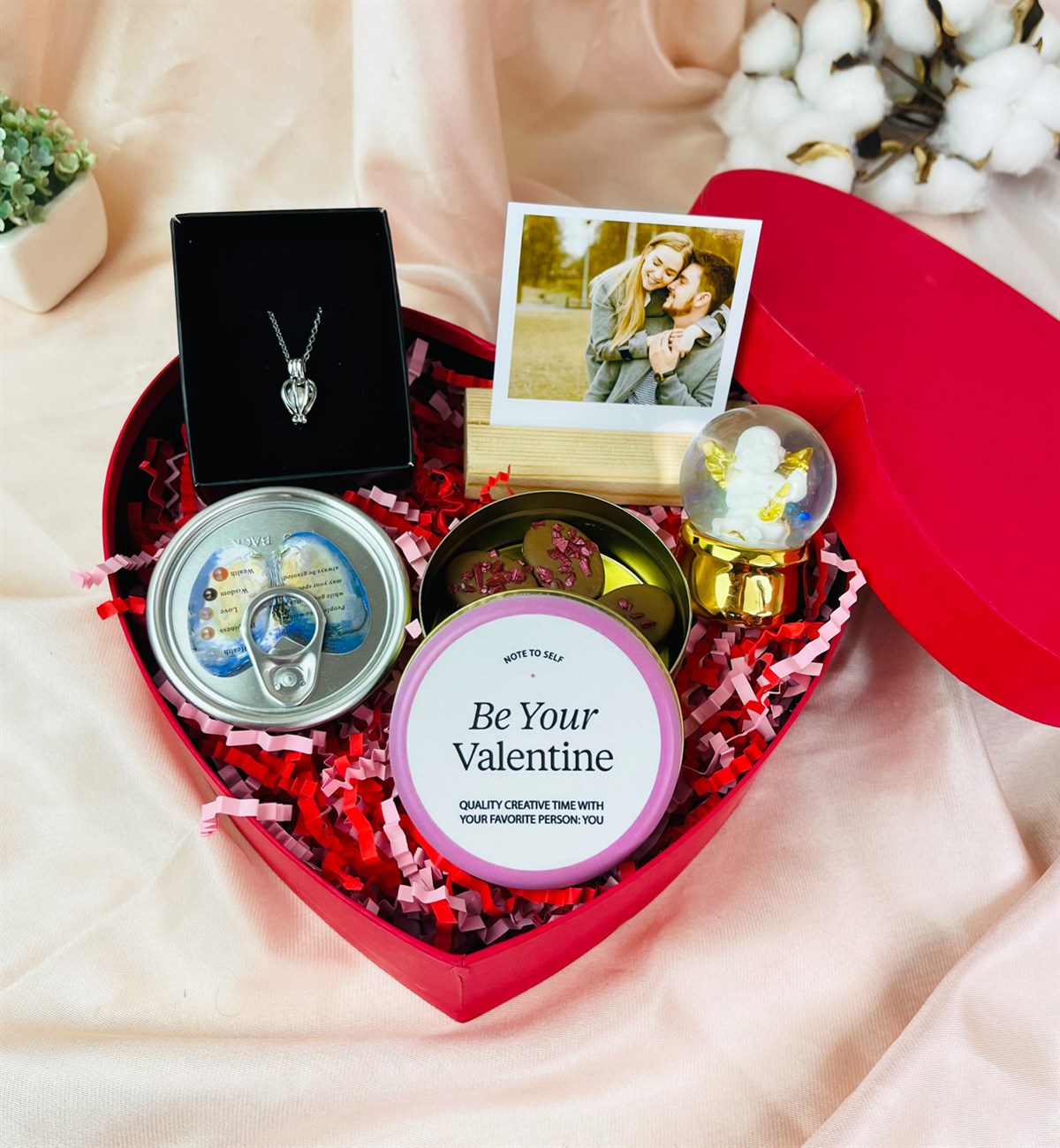 Kişiye Özel Fotoğraflı Be Your Valentine Tasarımlı Sevgiliye Hediye SetigiftmodaGmhs101551