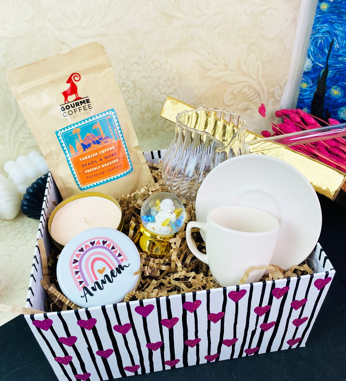 Gökkuşağı Annem Tasarımlı Ve Kar Küreli Premium Türk Kahvesi SetigiftmodaGmhs101659