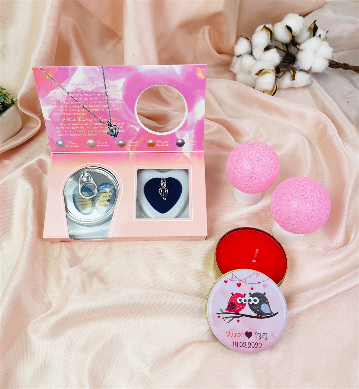 Kişiye Özel Aşık Baykuşlar Tasarımlı Sevgiliye Hediye SetigiftmodaGmhs101517