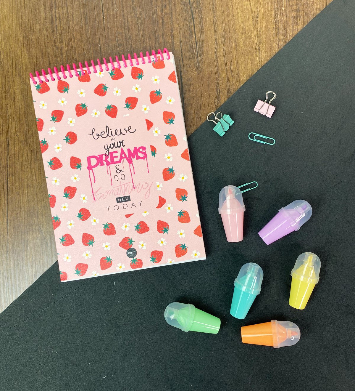 A5 Sketch Book Eskiz Defteri Ve 6'lı Cup Dondurma Keçeli KalemgiftmodaGmhs101793-Believe-In-Your-Dreams