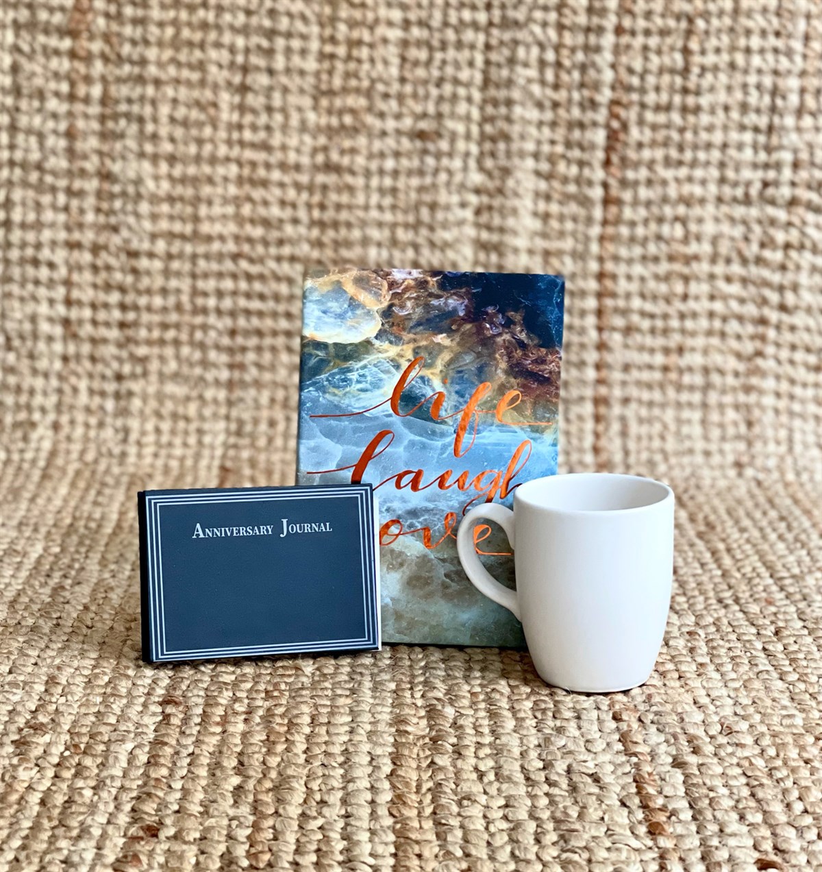 Annıversary Journal Tasarımlı Mini Albüm Beyaz Bulut Kupa Ve Life Lough Love Tasarımlı Defter SetgiftmodaGmhs100936