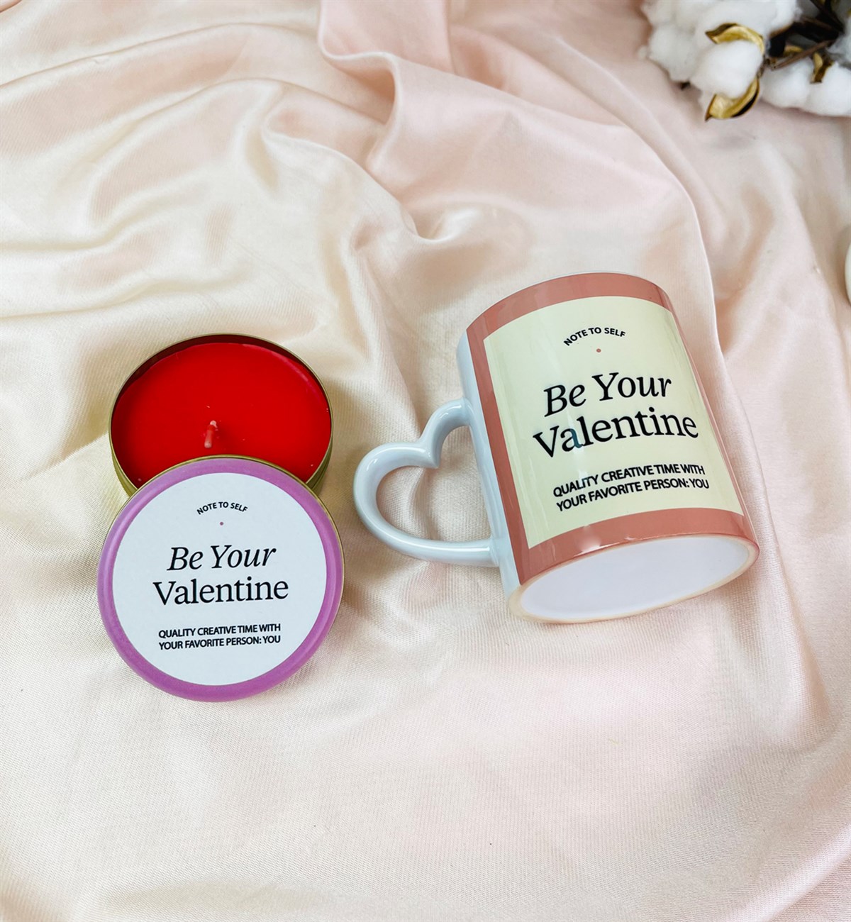Be Your Valentine Kokulu Teneke Mum Ve Kalp Kulplu Kupa SetgiftmodaGmhs101536